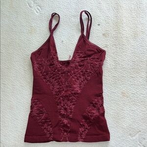 Elegant Burgundy Lace Women's Top
